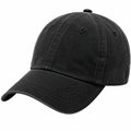 Baseballkappe Einheitsgröße aus Baumwollgewebe Schwarz mit gebogenem Schirm