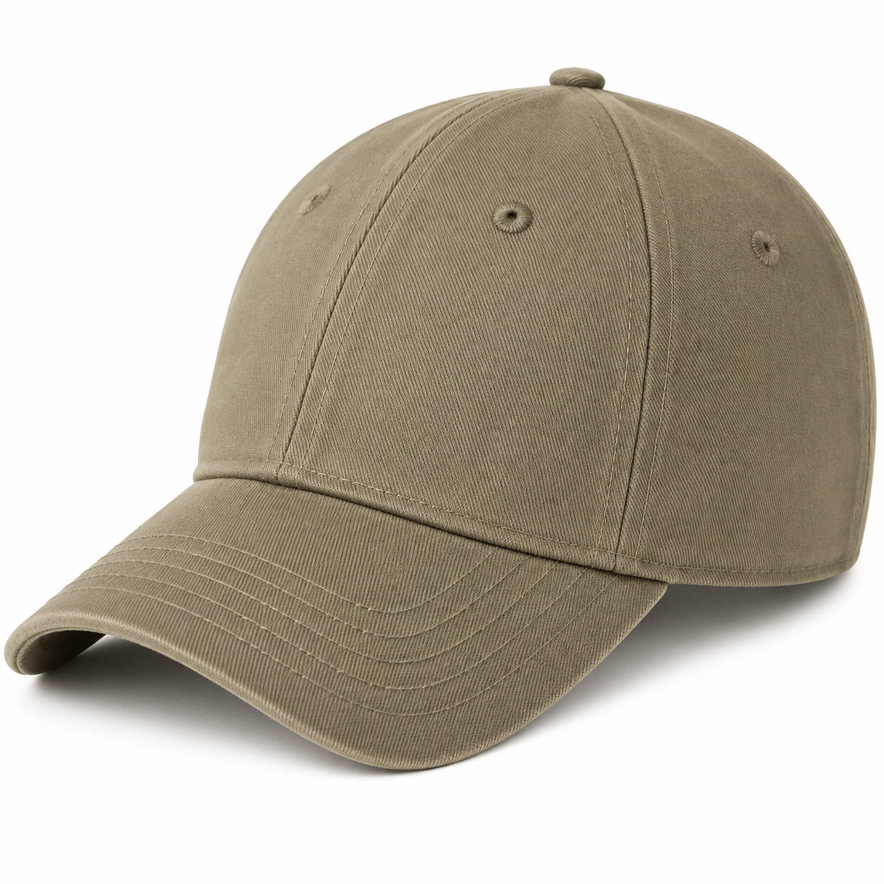 Baseballkappe Einheitsgröße aus Textilgewebe in Khaki mit gebogenem Schirm