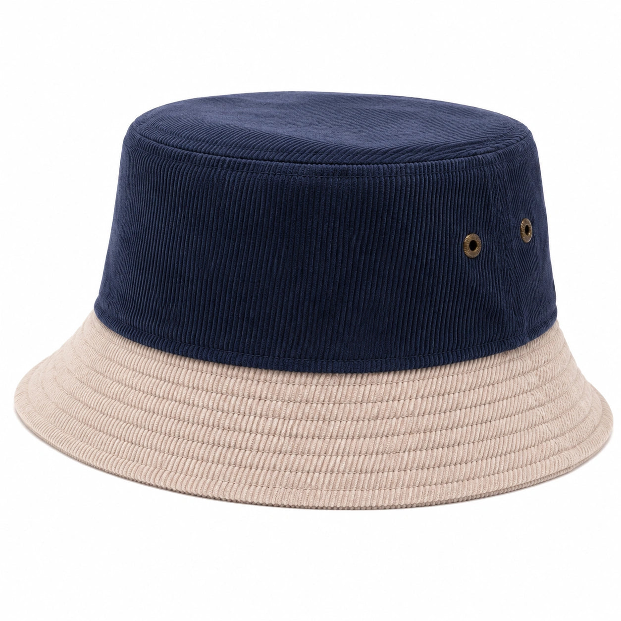 Anglerhut Einheitsgröße aus Cord in Dunkelblau Beige mit Belüftungsösen