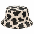 Bucket Hat Einheitsgröße aus Textil in Schwarz Creme mit Kuhmuster