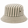 Bucket Hat Einheitsgröße aus Textil Grün Creme gestreift mit Krempe